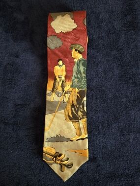 Vintage Mark Alexander Golf Themed Men's Printed Tie